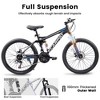Grungis Mountain Bike with Full Suspension for Adults,21-Speed Shifter Lever with Gear Indicator,Carbon Steel Frame,Mechanical Disc Brake - 3 of 4