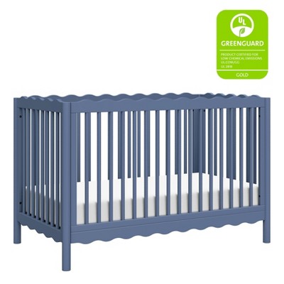 Cove Blue Pine Wood 4-in-1 Convertible Crib with Toddler Bed Kit