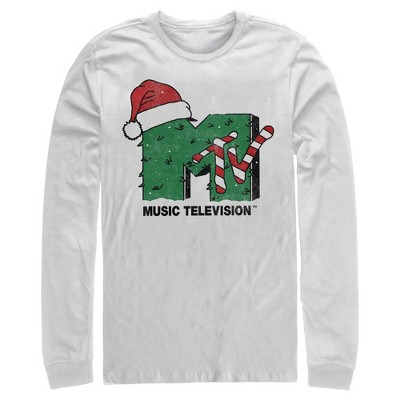 Men's Mtv Christmas Monster Logo Long Sleeve Shirt : Target