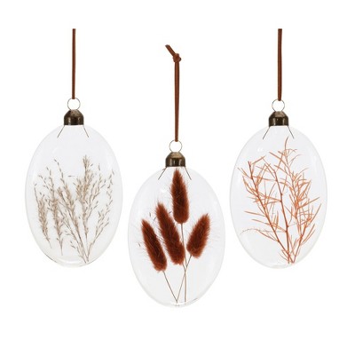 Melrose Dried Floral Glass Ornament (Set of 12)