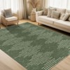 Modern Striped Rug for Living Room, Large Non-Slip Low Pile Diamond Washable Rugs, Stain-Resistant Contemporary Geometric Soft Indoor Carpet - 4 of 4