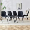 SEVOBAL Dining Chairs Set of 6 Modern Black Faux Leather Backrest Cushion Chairs with Black Metal Legs for Dining Room, Black, 19.6"*18.5"*32.6" - 2 of 4