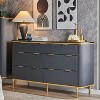 SinCiDo Fluted 7 Drawer Modern Dresser, 54" Wide Dresser TV Stand with Gold Accents, Wood Storage Organizer for Bedroom, Living Room - 3 of 4
