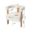 CAVINAS Mid-Century Modern Barrel Accent Chair,Dining Room Chairs with Arms,Plush Teddy Velvet Arm Chair for Kitchen,Living Room,Bedroom,White - 3 of 4