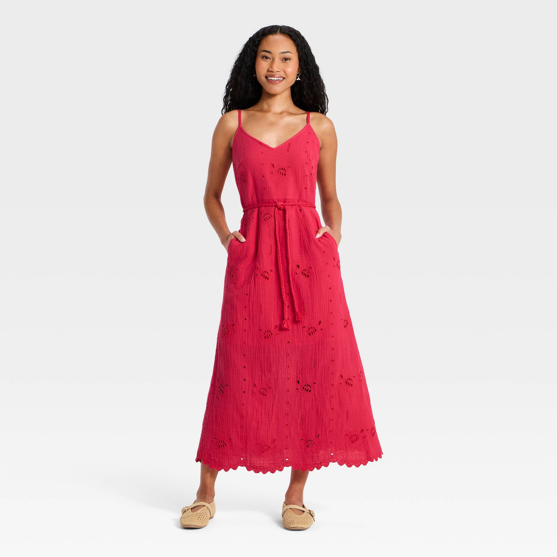 Women's Crafted Midi Sundress - Universal Thread™ Pink M