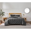 Truly Soft Full/Queen Textured Checkered Comforters 3pc Set Gray - 2 of 4