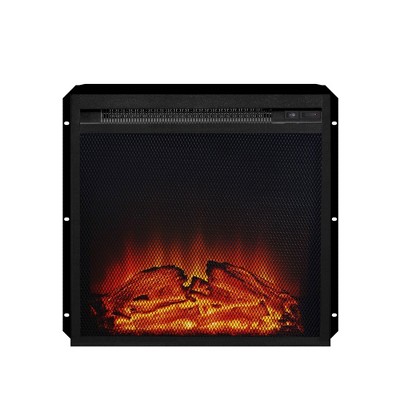 18" Mesh Front Electric Fireplace Insert Black - Room & Joy