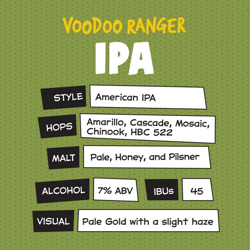 New Belgium Voodoo Ranger IPA Beer - 12pk/12 fl oz Cans, 6 of 10