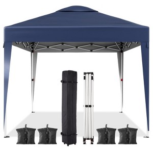 10 x 10 FT Pop Up Canopy Tent, Height Adjustable Sun Shade Shelter with Wheeled Carry Bag, Waterproof Party Tent for Patio, Garden - 1 of 4