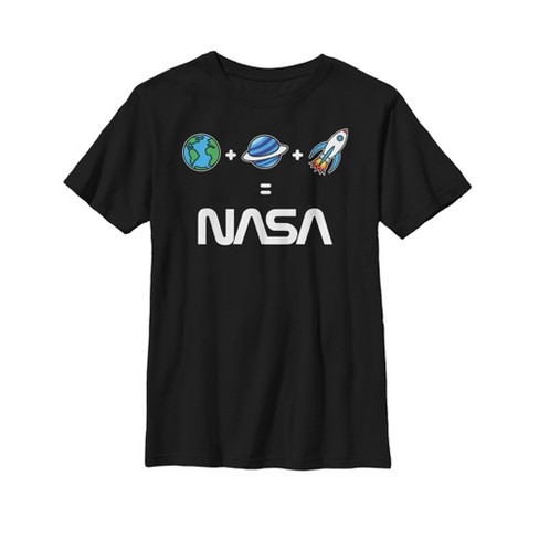 Boy's Nasa Emoji Space Logo Equation T-shirt - Black - Large : Target