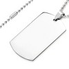 West Coast Jewelry Men's Polished Mirror Finish Engravable Dog Tag Steel Necklace - 2 of 3