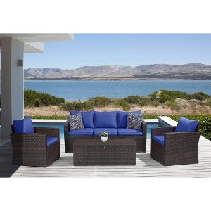 4pc Wicker Outdoor Conversation Set - EDYO LIVING
 - 1 of 4