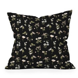 20"x20" Deny Designs Iveta Abolina Pineberry Botanicals Outdoor Throw Pillow Black: Abstract Design, Polyester Fill - 1 of 4