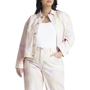 ELOQUII Boxy Denim Jacket With Pocket Detail - 1 of 4