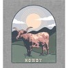 Western Howdy Cow Long Sleeve Adult Hooded Sweatshirt - 2 of 2