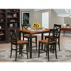 HomeStock 5-Pc Black Finish Solid Wood Top - Dining Room Set - Seats 4 - 2 of 4