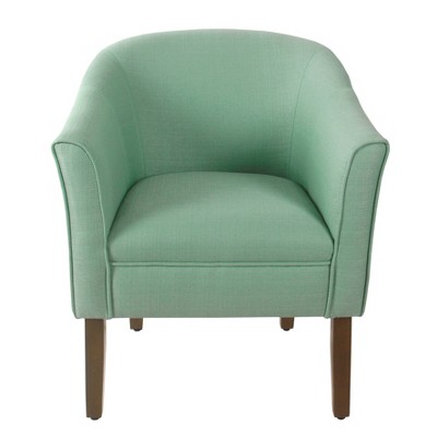 Aqua Textured Faux Leather Barrel Accent Chair