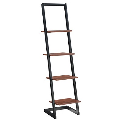 56" 4 Tier Ladder Bookshelf Black/Cherry - Breighton Home