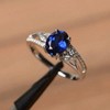 Sterling Silver Leaf Ring for Women, 8x6mm Gemstone Oval Engagement Ring Size 9 - 3 of 4
