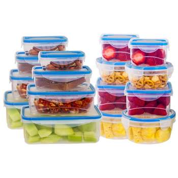 Lexi Home Plastic Containers with Snap Lock Lids (Set of 16)