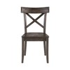 Calhoun Wooden Side Chair Set Dark Brown - Picket House Furnishings: X-Back, Rustic, 2-Piece - 3 of 4