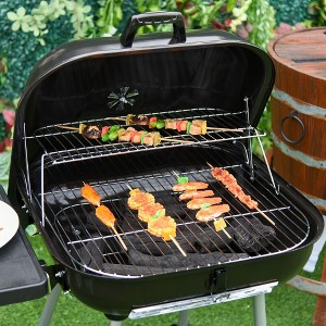 CAVINAS 30" Barrel Camping Grill Portable Charcoal Grills Durable Flat Grills Outdoor Cooking for Outdoor Camping - 1 of 4