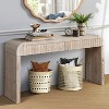 HDZNVF 59 Inch Vintage Crafted Entryway Table, Two Hidden Handle Drawers, Farmhouse Console Table, Natural - 2 of 4