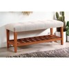 NicBex Storage Bench Shoe Rack Fabric Accent Oak Finish Legs for Bedroom and Entryway, Gray - 4 of 4