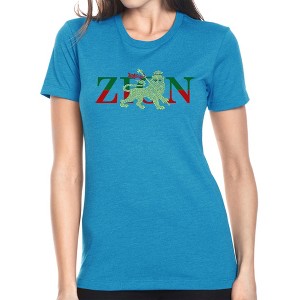 LA Pop Art Women's Premium Blend Word Art T-shirt - Zion - One Love - 1 of 4