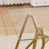 NicBex Modern Dining Table for 2-4 with Clear Tempered Glass Top and Metal Legs, Small Kitchen Table for Dining Room, Living Room - 2 of 4