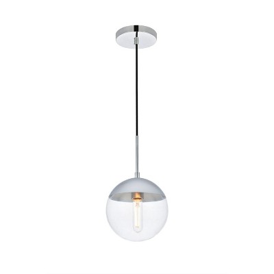 Elegant Chrome Pendant Light with Clear Glass Globe Shade