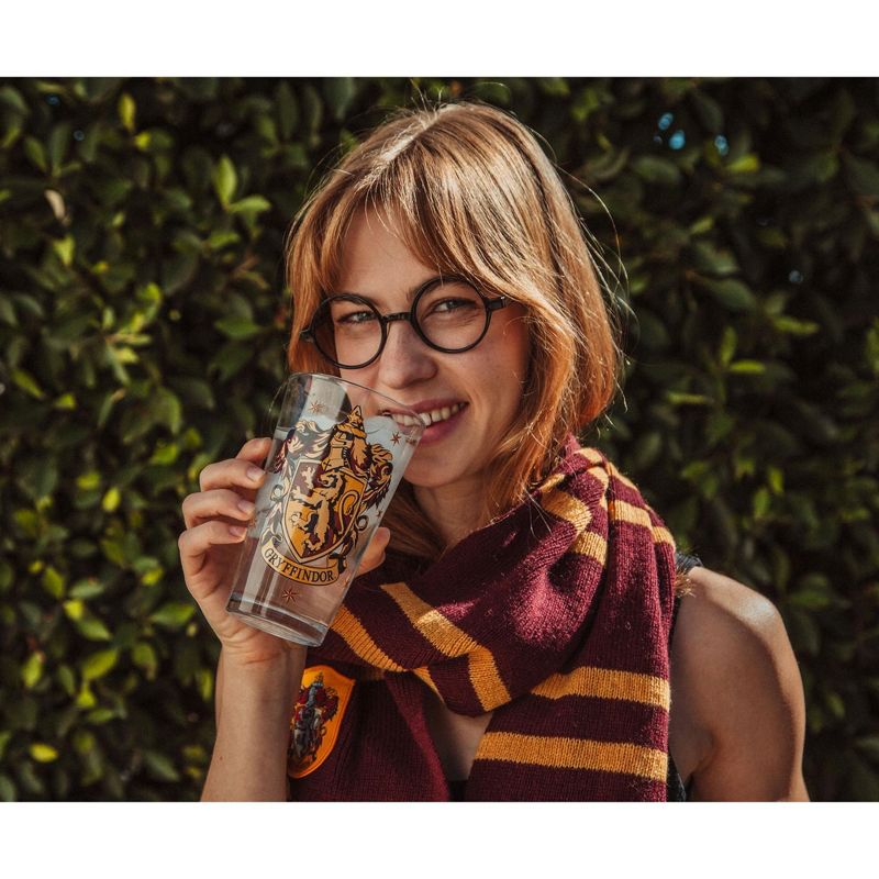 Silver Buffalo Harry Potter Hogwarts House Crests 16-Ounce Pint Glasses | Set of 4, 2 of 7