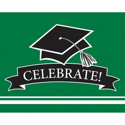 50ct Graduation School Spirit Invitations Green