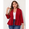 Women's Plus Size Blazer Notch Panel Work Business Casual Outfits Dressy Suit Jacket Peplum Blazers - 2 of 4