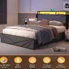 KTMBDW Upholstered Platform Bed Frame with 2 Tier Storage Headboard, and 4 Drawers, Charging Station, No Box Spring Needed, Gray - 3 of 4