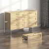 ORRD Mid-Century Modern 6 Drawer Dresser, Light Oak Wood TV Stand for Bedroom, 47.2" Wide Chest of Drawers with Silver Legs, Storage Cabinet - 4 of 4