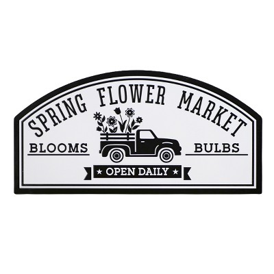 VIP Metal 24 in. White Metal "Spring Flower Market" Wall Decor