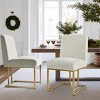 Set of 2 Mason Modern Dining Chairs With Gold Metal Sled Base Upholstered Fabric Dining Chairs-Maison Boucle - 2 of 4