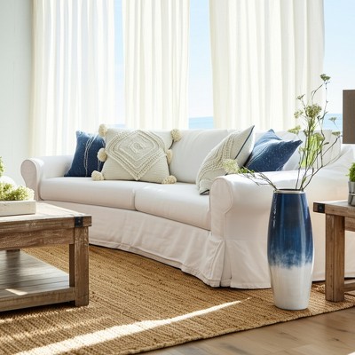 Decorative Coastal Vase Glass and Aluminum - Modern Accent for Home, Office, Bedroom, and Living Room Decor