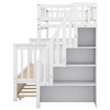 NicBex Twin over Full Bunk Bed Draggable Design Pine Frame Bed Frame with Storage Stairs, Rollers and Guardrails, No Box Spring Required - 4 of 4
