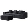 112" Corduroy Convertible L-Shaped Sectional Sofa with Ottoman - 4 of 4