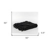 HomeRoots Black Woven 100% Woven Textured Cotton Throw Blanket - 3 of 4