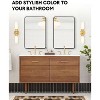 Bathroom Mirror, Rounded Corner Metal Framed Rectangular Vanity Mirror, Hangs Horizontally or Vertically - 4 of 4