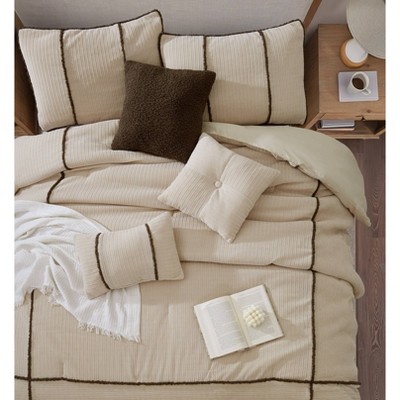 Beige Queen Microfiber 7-Piece Comforter Set