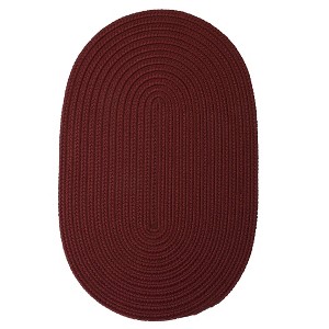 Colonial Mills Tortuga Braided Rug, Burgundy 27"x46", Oval Shape - 1 of 4