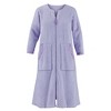Collections Etc Textured Satiny Plush Zip Front Short Sleeve Robe - 2 of 4