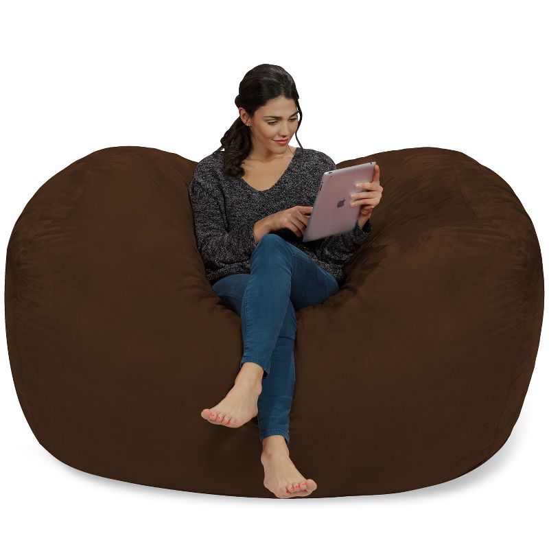 6' Large Bean Bag Lounger with Memory Foam Filling and Washable Cover - Relax Sacks, 1 of 11