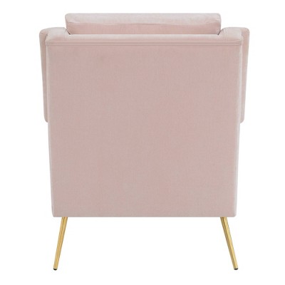Luxurious Mid-Century Blush Accent Chair with Gold Legs