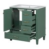 NicBex 30" Bathroom Vanity with Sink, Bathroom Cabinet Storage with 2 Spacious Drawers and 1 Large Cabinets for Bathroom, Green - 4 of 4