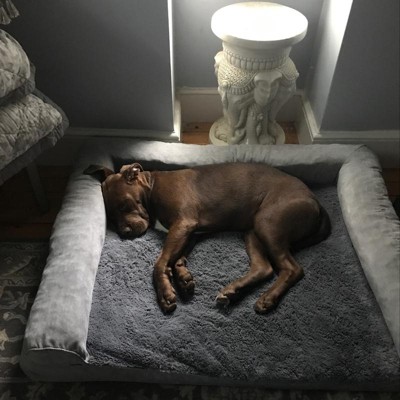 X-Large Beige Orthopedic Outdoor Dog Bed with Bolsters